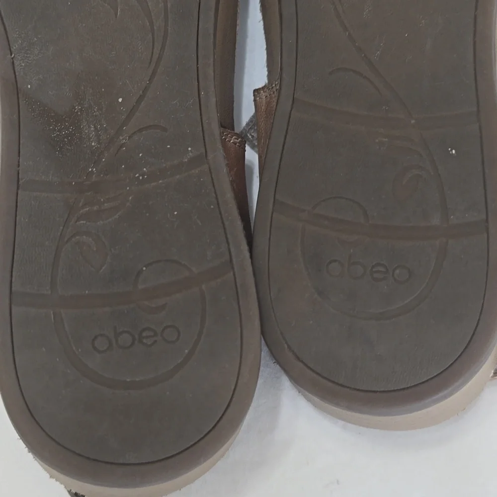 Abeo‎ Tan Leather Wedge Sandals 8